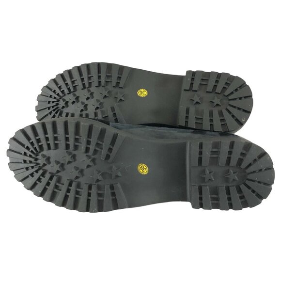 Womens Slip On Loafers Rockabilly Retro Faux Leather Bow Black 38 US Size 7 - Picture 4 of 4